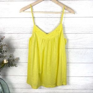 J. CREW Yellow Spaghetti Stripped Tank Top